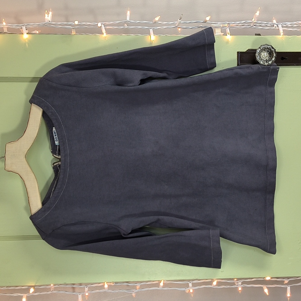 Women's Old Navy boat neck dock semi sleeve cement grey dust blue Medium top